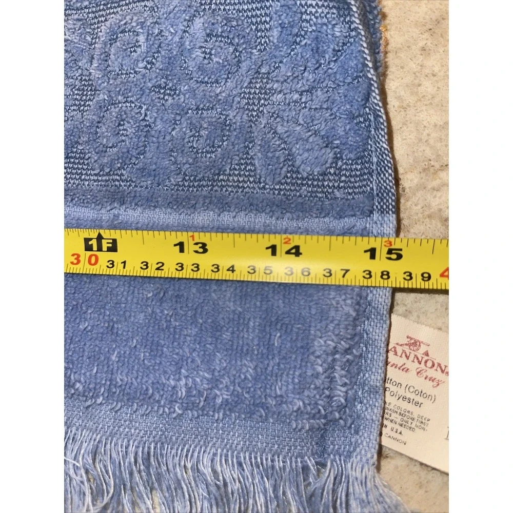 Vintage Cannon Monticello Hand Towels Santa Cruz Sculpted Blue